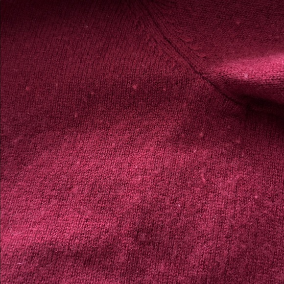 Quince Cashmere V-Neck Sweater in Crimson Red - Picture 3 of 6